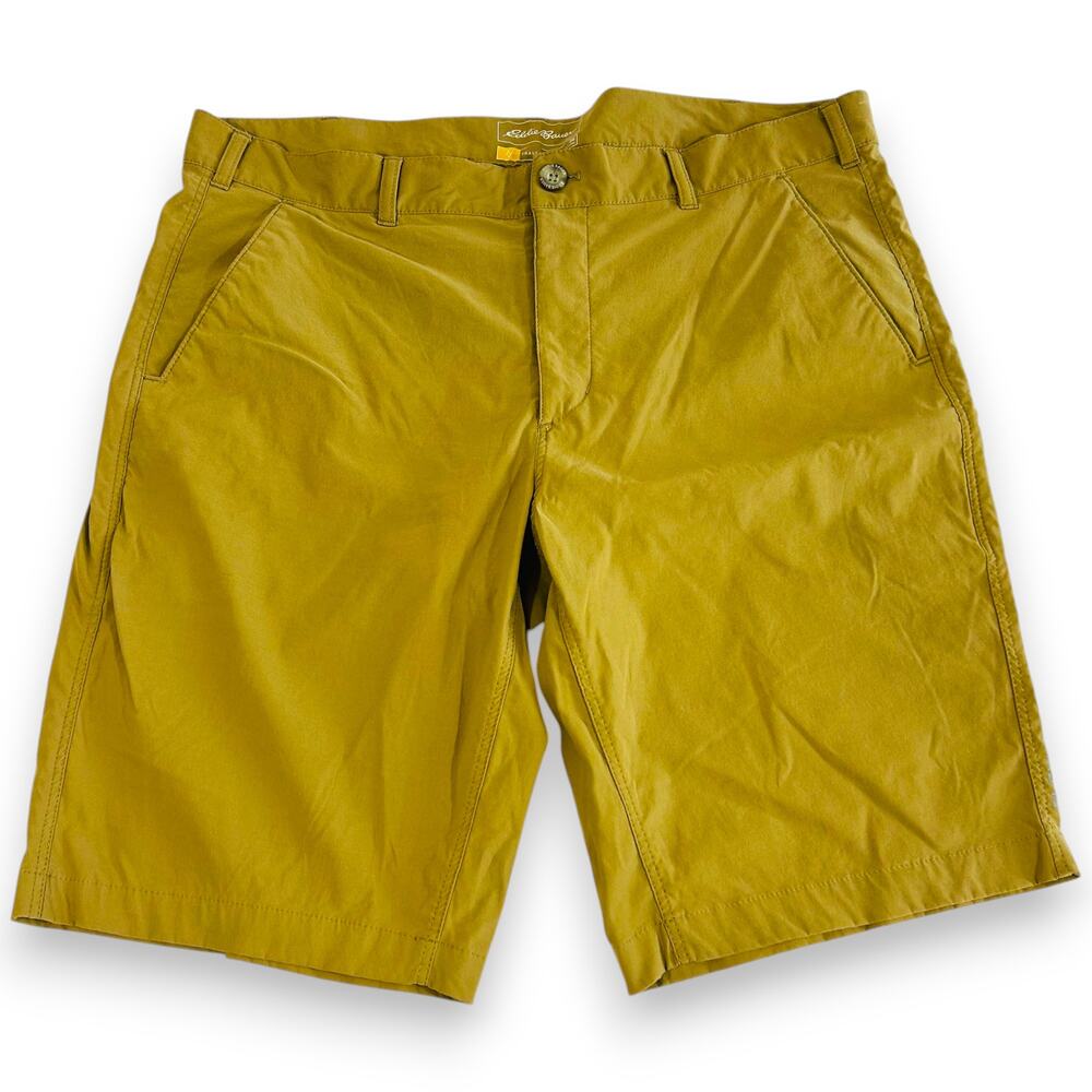 Eddie Bauer Mens 38 Shorts Travex Flexion Amphib Caramel 12" Inseam